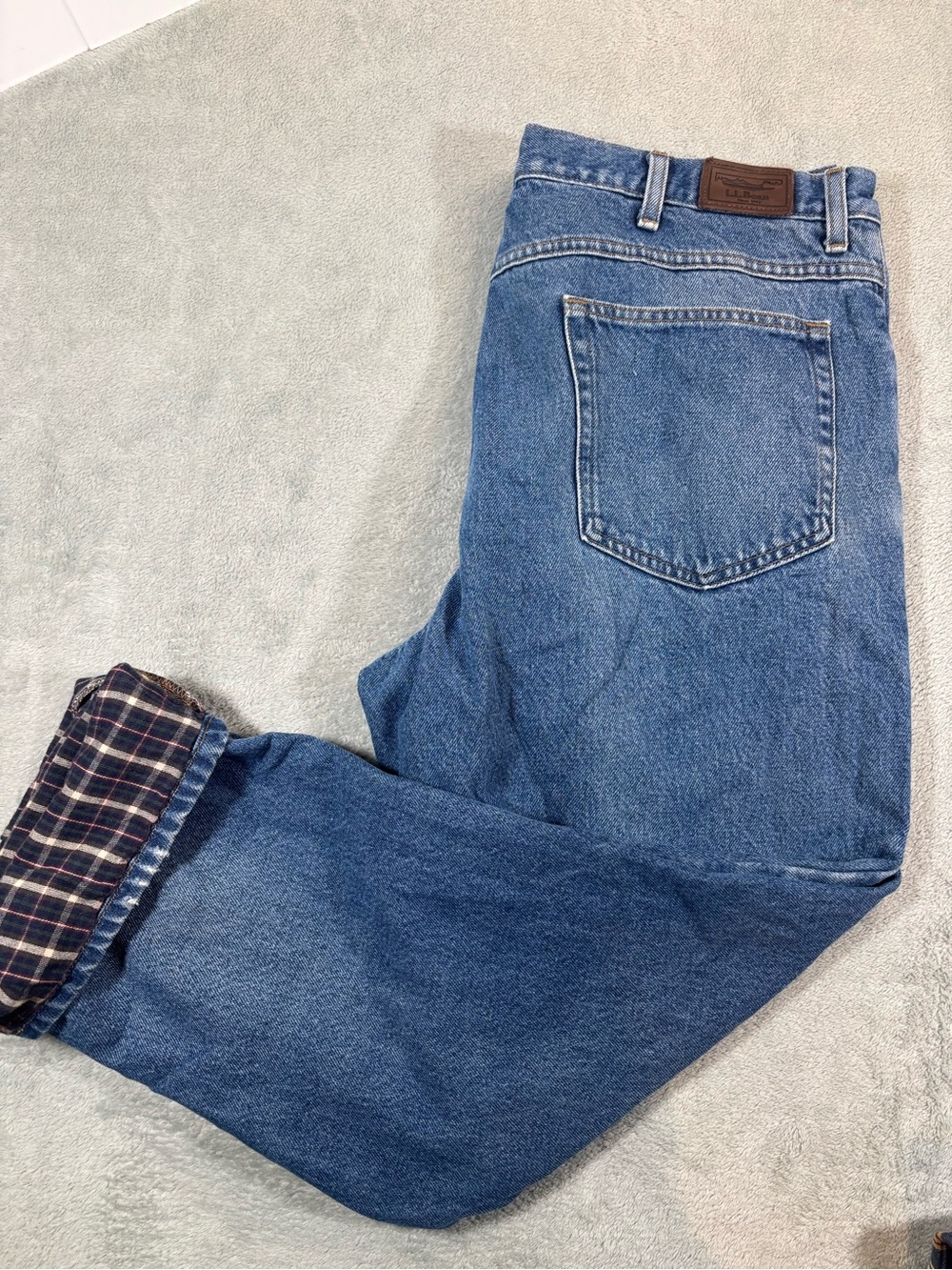 L.L. Bean Double L Classic Fit Flannel Lined Jeans 38x30